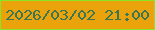 文字の大きさ：4、枠の色：8ae326、背景の色：eaa30a、文字の色：3b7654 無料ブログパーツのブログ時計