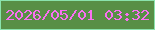 文字の大きさ：1、枠の色：8ae3ad、背景の色：588f46、文字の色：fa70f2 無料ブログパーツのブログ時計