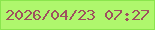 文字の大きさ：2、枠の色：8ae54d、背景の色：aff76d、文字の色：9e515f 無料ブログパーツのブログ時計