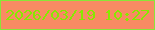 文字の大きさ：4、枠の色：8ae637、背景の色：f88b63、文字の色：87e900 無料ブログパーツのブログ時計