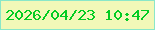 文字の大きさ：3、枠の色：8ae7c8、背景の色：f2f8b8、文字の色：03cc23 無料ブログパーツのブログ時計