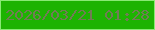 文字の大きさ：4、枠の色：8ae975、背景の色：1db302、文字の色：717c55 無料ブログパーツのブログ時計