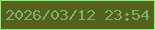 文字の大きさ：4、枠の色：8aea74、背景の色：56611e、文字の色：79b267 無料ブログパーツのブログ時計