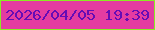 文字の大きさ：3、枠の色：8aec23、背景の色：e43ca1、文字の色：650cb5 無料ブログパーツのブログ時計