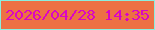 文字の大きさ：4、枠の色：8aefdf、背景の色：ed7144、文字の色：da05c5 無料ブログパーツのブログ時計