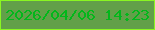 文字の大きさ：4、枠の色：8af622、背景の色：62a049、文字の色：02b71b 無料ブログパーツのブログ時計