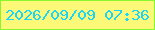 文字の大きさ：2、枠の色：8af62e、背景の色：fcf878、文字の色：18d7f8 無料ブログパーツのブログ時計