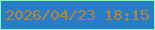 文字の大きさ：2、枠の色：8af9bc、背景の色：287dc5、文字の色：ba833a 無料ブログパーツのブログ時計