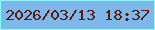 文字の大きさ：3、枠の色：8afafe、背景の色：7eb7ea、文字の色：5b1909 無料ブログパーツのブログ時計