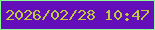 文字の大きさ：5、枠の色：8afd94、背景の色：630eb8、文字の色：bdca40 無料ブログパーツのブログ時計