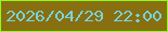 文字の大きさ：2、枠の色：8aff1a、背景の色：886f0f、文字の色：77d4dd 無料ブログパーツのブログ時計