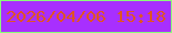 文字の大きさ：2、枠の色：8aff7a、背景の色：a82ffe、文字の色：df5425 無料ブログパーツのブログ時計