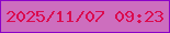 文字の大きさ：5、枠の色：8b01c8、背景の色：cd6ebe、文字の色：da0c4f 無料ブログパーツのブログ時計