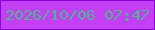 文字の大きさ：2、枠の色：8b01d6、背景の色：c43ef3、文字の色：48b88b 無料ブログパーツのブログ時計