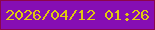 文字の大きさ：4、枠の色：8b064c、背景の色：860eb4、文字の色：e0c90f 無料ブログパーツのブログ時計
