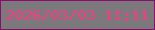 文字の大きさ：1、枠の色：8b0c6e、背景の色：7c797d、文字の色：f73c82 無料ブログパーツのブログ時計