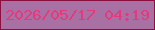 文字の大きさ：5、枠の色：8b0f40、背景の色：a970a4、文字の色：e43a7d 無料ブログパーツのブログ時計