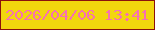 文字の大きさ：4、枠の色：8b110c、背景の色：f2d60d、文字の色：f771b1 無料ブログパーツのブログ時計