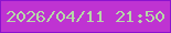 文字の大きさ：1、枠の色：8b13cf、背景の色：bf33d2、文字の色：b6d8a7 無料ブログパーツのブログ時計