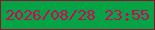 文字の大きさ：3、枠の色：8b152e、背景の色：04a446、文字の色：d00555 無料ブログパーツのブログ時計