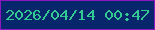 文字の大きさ：3、枠の色：8b15be、背景の色：08266c、文字の色：33c992 無料ブログパーツのブログ時計