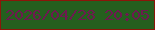 文字の大きさ：4、枠の色：8b1609、背景の色：255f1e、文字の色：6e1950 無料ブログパーツのブログ時計