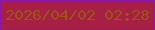 文字の大きさ：1、枠の色：8b16a7、背景の色：a81f45、文字の色：9d5314 無料ブログパーツのブログ時計