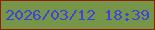 文字の大きさ：3、枠の色：8b2206、背景の色：769549、文字の色：3d44db 無料ブログパーツのブログ時計