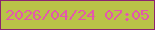 文字の大きさ：2、枠の色：8b2371、背景の色：b9c248、文字の色：e458ac 無料ブログパーツのブログ時計