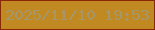 文字の大きさ：3、枠の色：8b2704、背景の色：c18921、文字の色：a6966c 無料ブログパーツのブログ時計