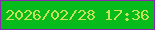 文字の大きさ：3、枠の色：8b28b1、背景の色：08bb1c、文字の色：c6e256 無料ブログパーツのブログ時計