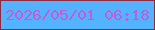 文字の大きさ：3、枠の色：8b2a41、背景の色：53b3fe、文字の色：be5dd6 無料ブログパーツのブログ時計
