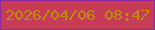文字の大きさ：3、枠の色：8b2c9c、背景の色：c63b57、文字の色：bc8f08 無料ブログパーツのブログ時計