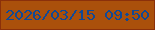 文字の大きさ：5、枠の色：8b300a、背景の色：aa500b、文字の色：104996 無料ブログパーツのブログ時計