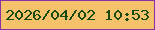 文字の大きさ：5、枠の色：8b30a3、背景の色：f5c26b、文字の色：184a0f 無料ブログパーツのブログ時計