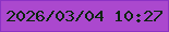 文字の大きさ：5、枠の色：8b32c4、背景の色：ab48ce、文字の色：09250b 無料ブログパーツのブログ時計