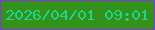 文字の大きさ：4、枠の色：8b32e8、背景の色：32921a、文字の色：1fd58e 無料ブログパーツのブログ時計