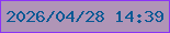 文字の大きさ：3、枠の色：8b34f6、背景の色：b095b6、文字の色：095994 無料ブログパーツのブログ時計
