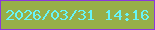 文字の大きさ：2、枠の色：8b38dc、背景の色：97af49、文字の色：67f5f9 無料ブログパーツのブログ時計
