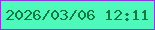 文字の大きさ：4、枠の色：8b39dc、背景の色：4ff9bc、文字の色：137c3d 無料ブログパーツのブログ時計