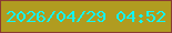 文字の大きさ：5、枠の色：8b3a34、背景の色：b09c20、文字の色：12f5f4 無料ブログパーツのブログ時計