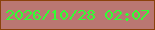 文字の大きさ：2、枠の色：8b420c、背景の色：ba7772、文字の色：32ff32 無料ブログパーツのブログ時計