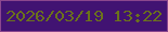 文字の大きさ：3、枠の色：8b478e、背景の色：411372、文字の色：6b721b 無料ブログパーツのブログ時計