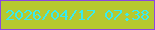文字の大きさ：2、枠の色：8b47e1、背景の色：b6c930、文字の色：38ebef 無料ブログパーツのブログ時計