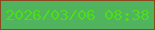 文字の大きさ：4、枠の色：8b481f、背景の色：51b35e、文字の色：4cde1b 無料ブログパーツのブログ時計