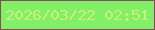 文字の大きさ：2、枠の色：8b495d、背景の色：81f068、文字の色：cbf17b 無料ブログパーツのブログ時計