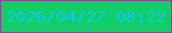 文字の大きさ：4、枠の色：8b4a95、背景の色：12cd68、文字の色：09caff 無料ブログパーツのブログ時計