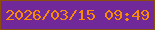 文字の大きさ：3、枠の色：8b4d09、背景の色：712898、文字の色：f98b03 無料ブログパーツのブログ時計