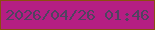 文字の大きさ：2、枠の色：8b4e0f、背景の色：b51e83、文字の色：504360 無料ブログパーツのブログ時計