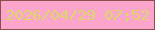 文字の大きさ：4、枠の色：8b4e4a、背景の色：fba4cc、文字の色：dcd867 無料ブログパーツのブログ時計